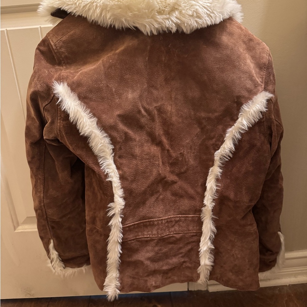 Wilsons Leather Tan Jacket with Cream Fur Lining - Picture 3 of 3